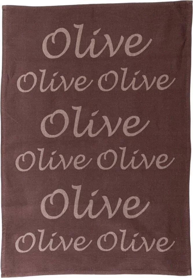 STUCO Geschirrtuch Olive 3-tlg. Jacquardgewebe 100% Baumwolle