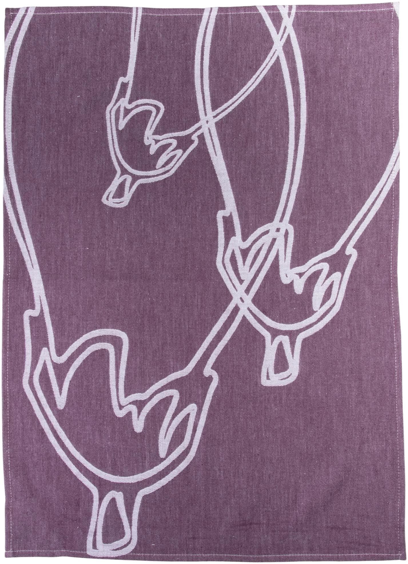 STUCO Geschirrtuch Caponata 3-tlg. Jacquard 100% Baumwolle Lila