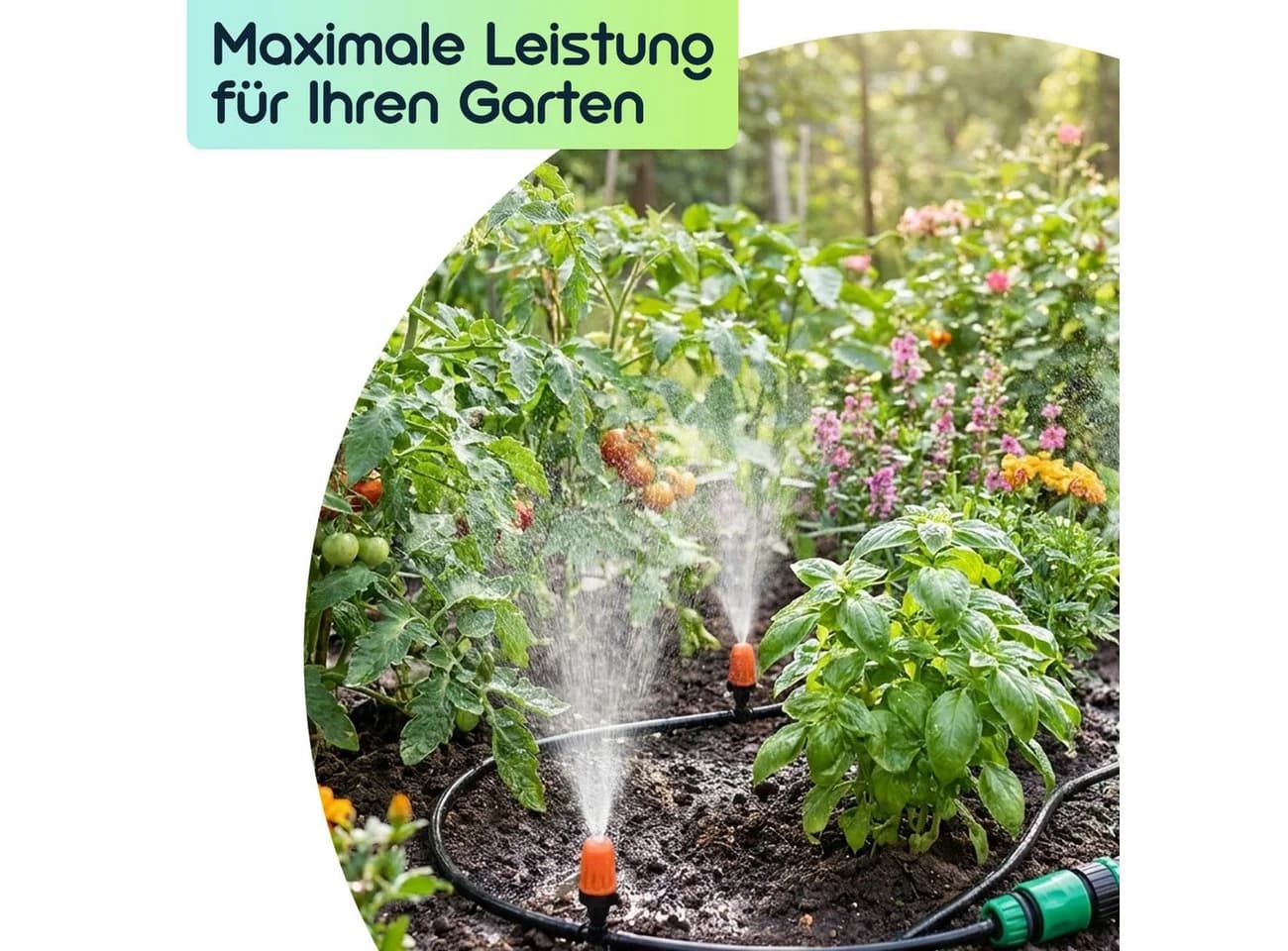 Casativo Bewässerungssystem 20m Schlauch 10 Düsen Schwarz-Grün - Bild 3
