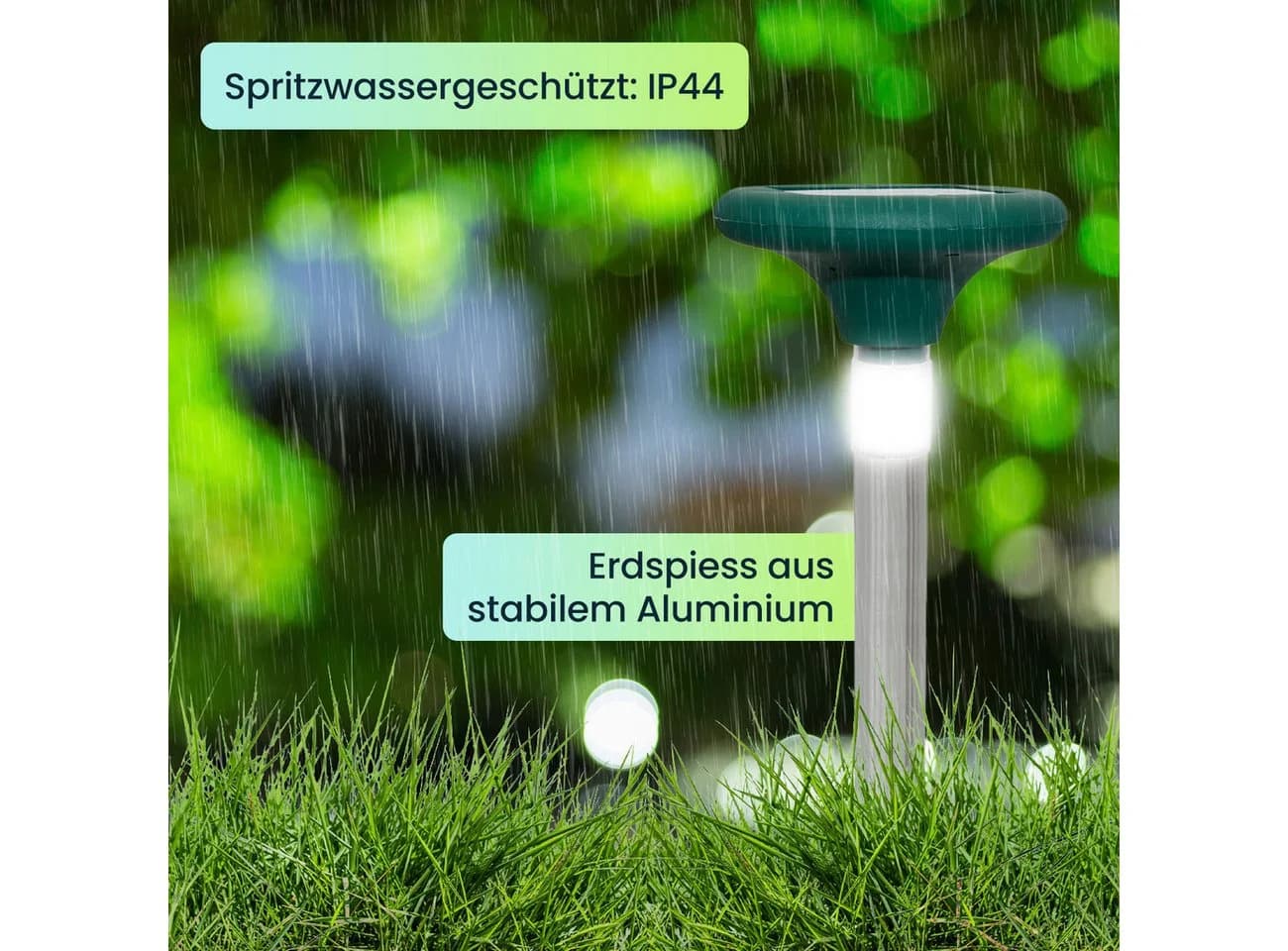 Casativo Solar Maulwurfschreck mit LED Gartenleuchte