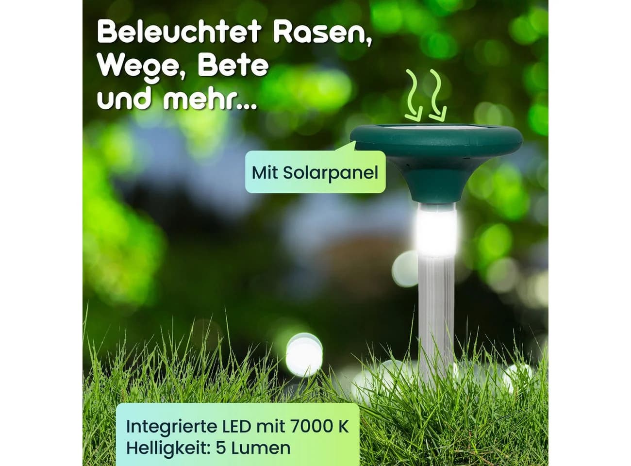 Casativo Solar Maulwurfschreck mit LED Gartenleuchte - Bild 3