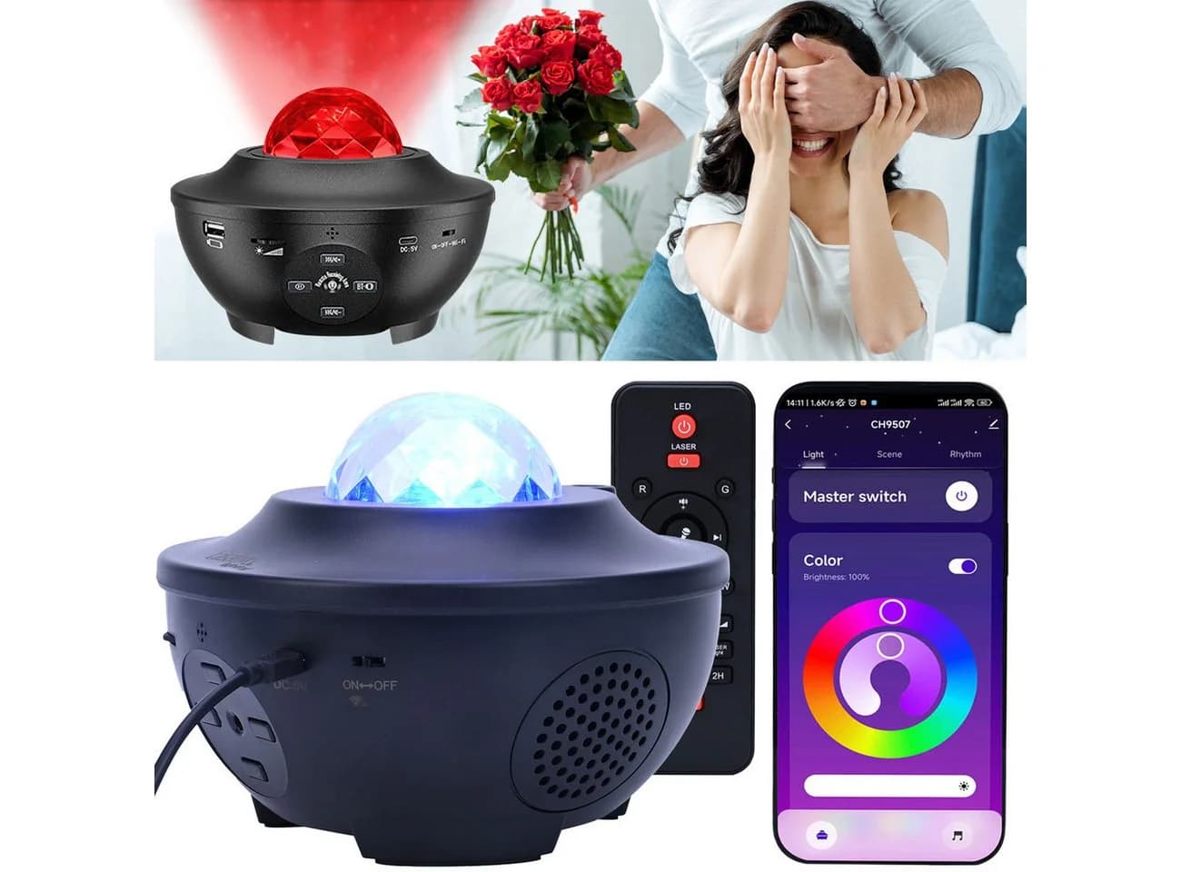 Casativo LED-Sternenhimmel Projektor Schwarz mit Bluetooth & Sprachsteuerung - Bild 2