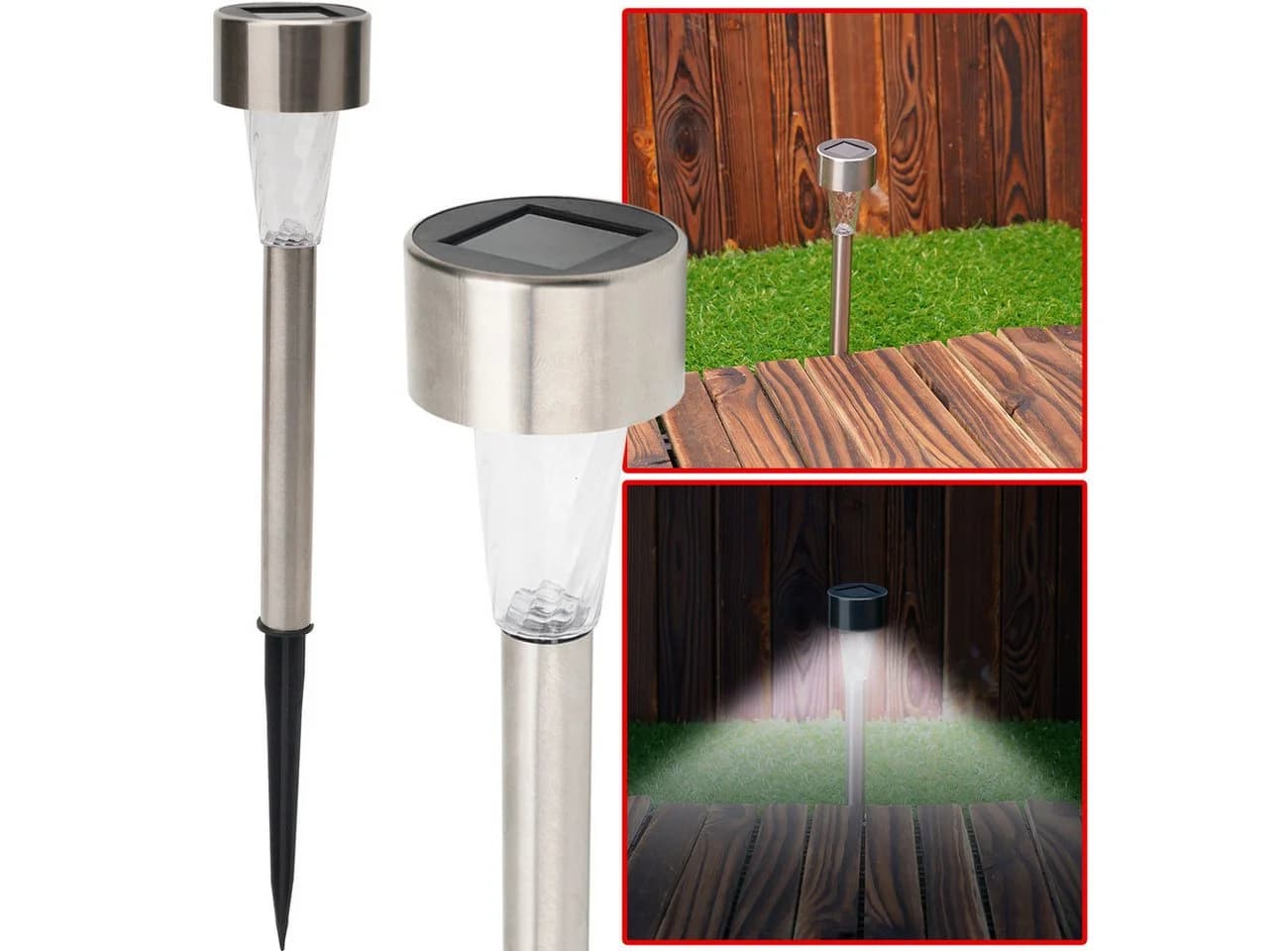 Casativo Mini-LED Solarleuchte Edelstahl IP44 mit Erdspieß - Bild 2