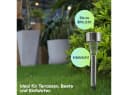 Casativo Mini-LED Solarleuchte Edelstahl IP44 mit Erdspieß Bild 3