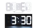 Casativo Wanduhr 3D LED Digitaluhr Weiß mit Wecker & Nachtmodus Bild 2