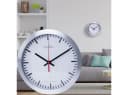Casativo Funk-Wanduhr Ø25cm Aluminium Glas DCF-Empfang Silber/Weiß Bild 2