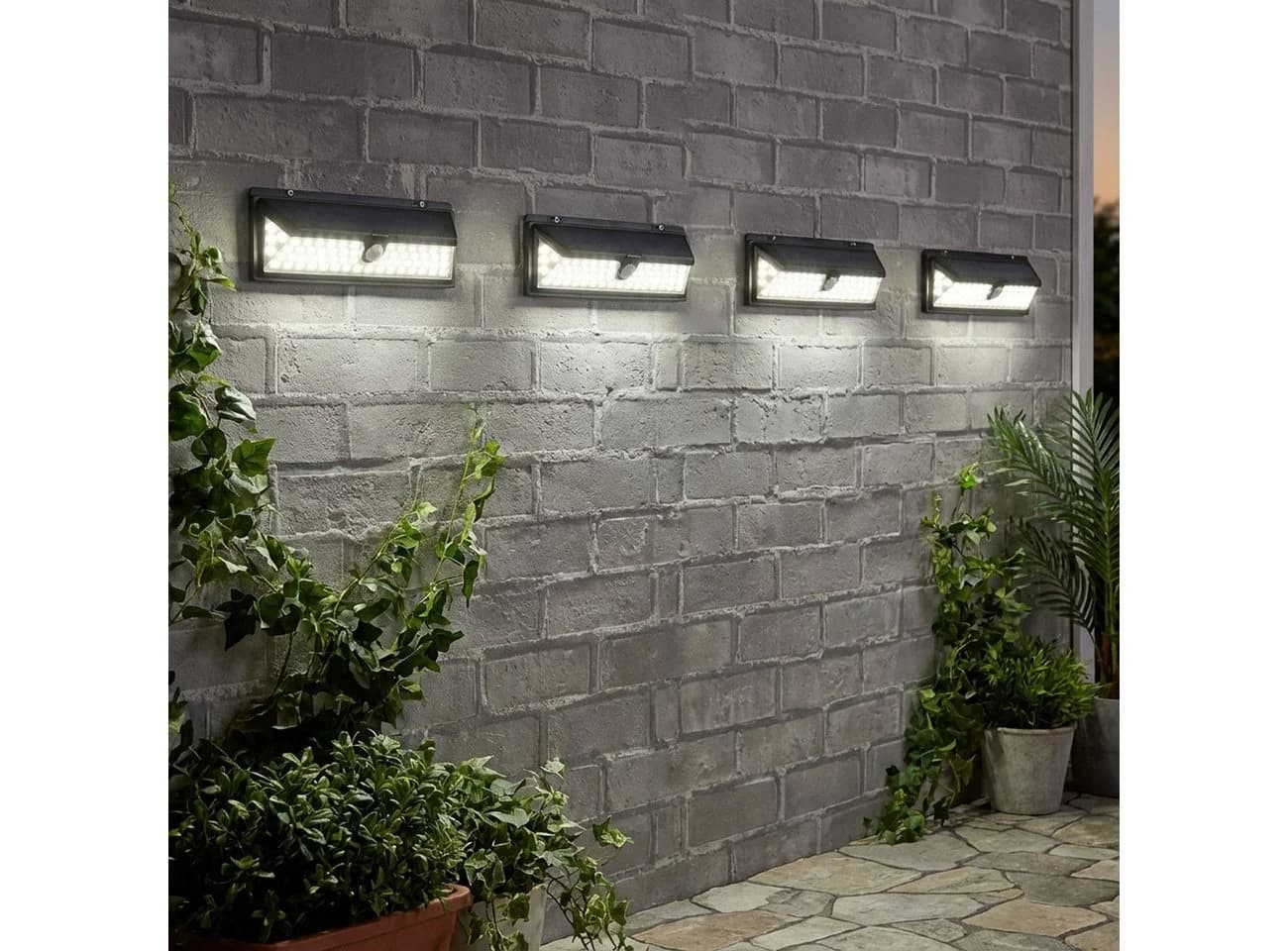 Casativo Solar-Wandleuchte mit PIR-Sensor 66 LEDs 800 lm