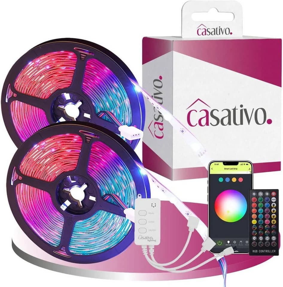 Casativo LED Stripe 10m WLAN RGB LED Streifen mit App & Sprachsteuerung - Bild 2