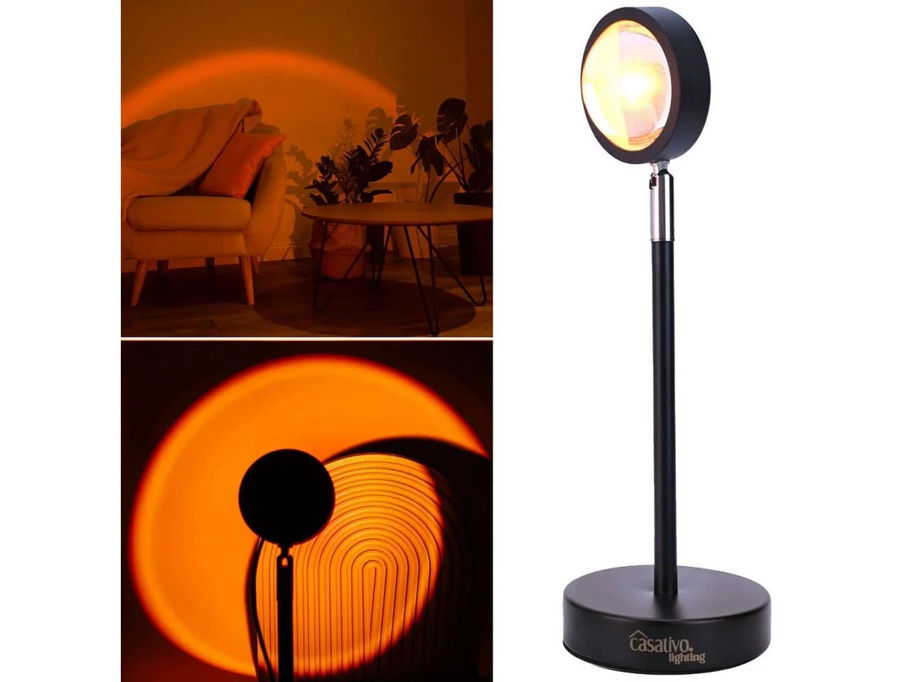 Casativo Projektionslampe LED-Sonnenuntergang Schwarz 180° schwenkbar - Bild 2