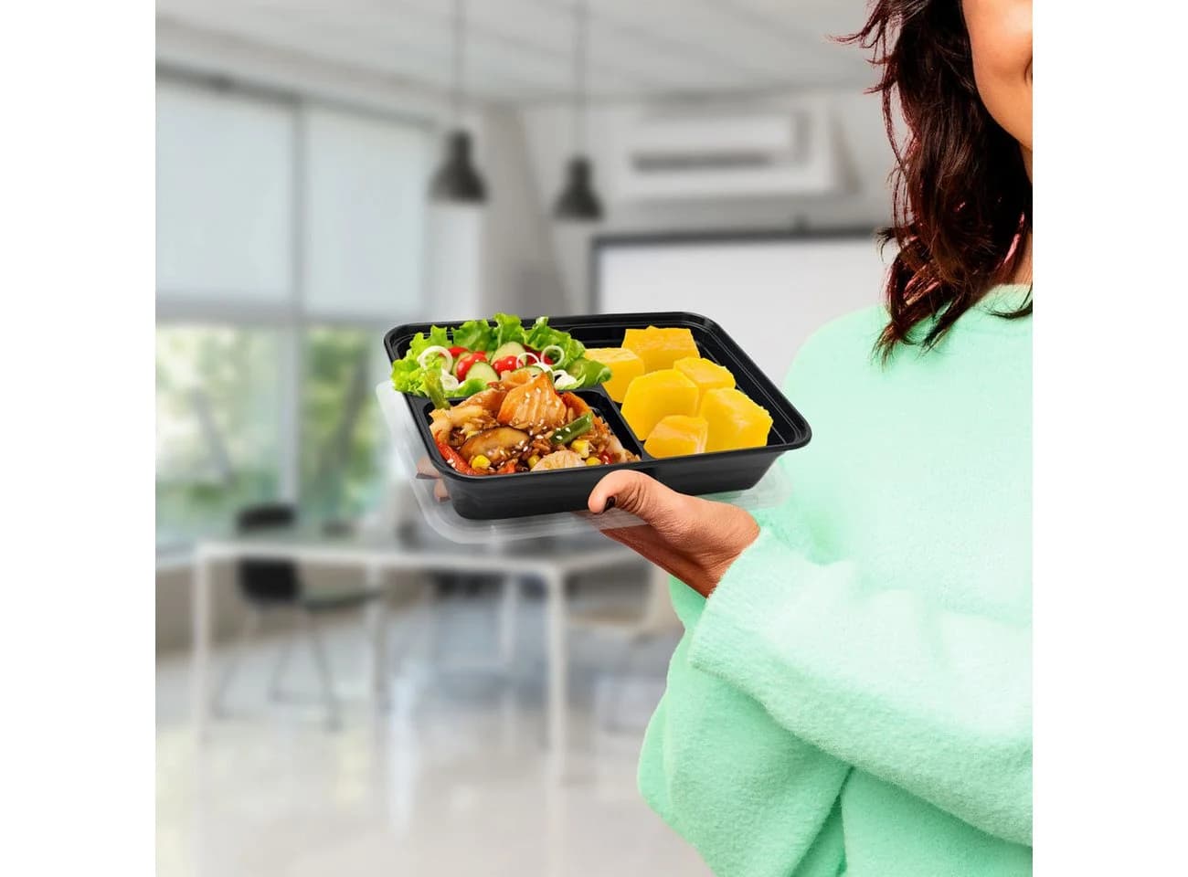 Casativo Bento-Box 10-tlg. Schwarz mit transparentem Deckel