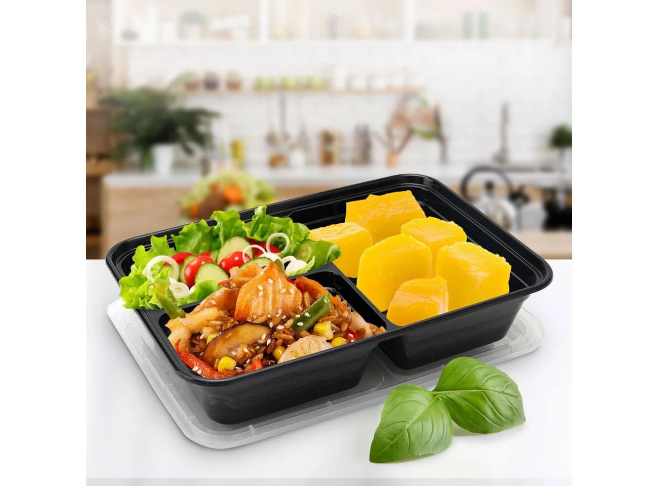 Casativo Bento-Box 10-tlg. Schwarz mit transparentem Deckel - Bild 4