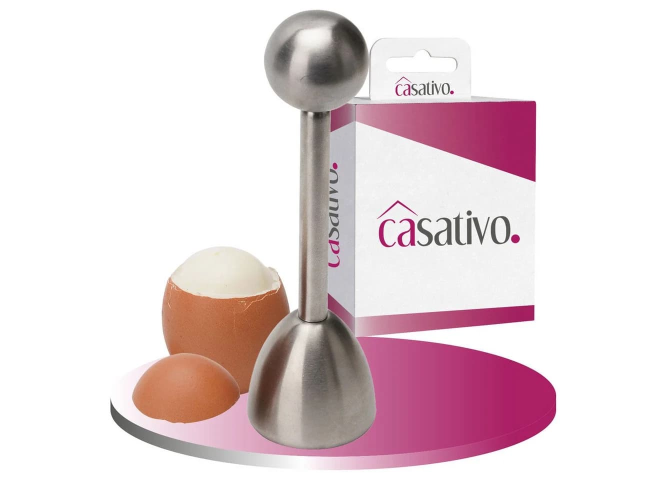 Casativo Eierköpfer Edelstahl mit Federmechanismus - Bild 2