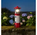 Casativo Solar-Leuchtturm LED rot-weiß mit Dämmerungssensor Bild 1