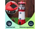 Casativo Solar-Leuchtturm LED rot-weiß mit Dämmerungssensor Bild 3