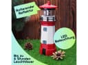 Casativo Solar-Leuchtturm LED rot-weiß mit Dämmerungssensor Bild 4