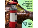 Casativo Solar-Leuchtturm LED rot-weiß mit Dämmerungssensor Bild 5