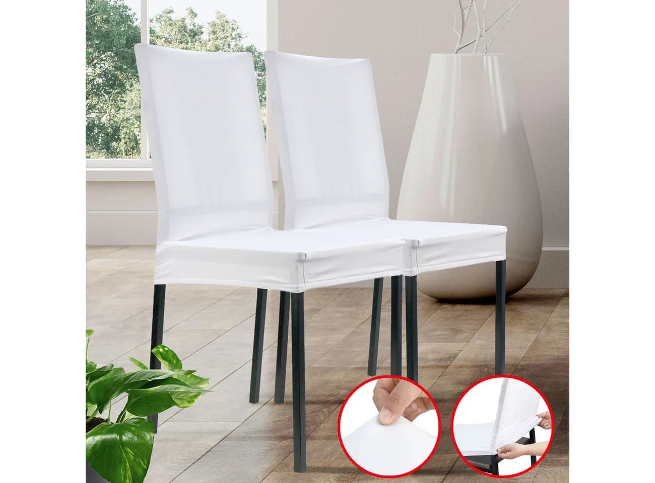 Casativo Stuhlbezug Weiß Stretch 2er-Set - Bild 5