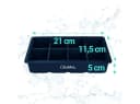 Casativo XXL Silikon Eiswürfelform Schwarz 8 Fächer 5x5cm Bild 4