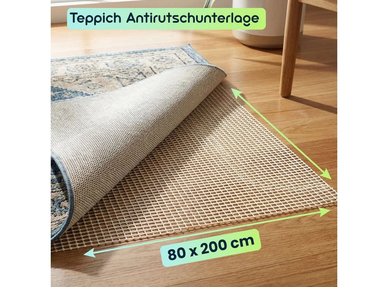 Casativo Antirutsch Teppichunterlage creme-weiß zuschneidbar - Bild 3