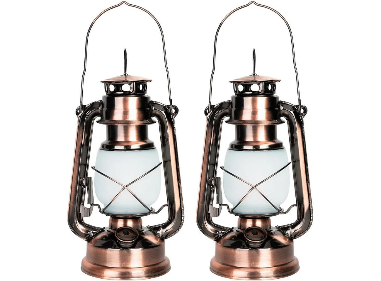 Casativo Retro LED-Sturmlaterne mit Flammen-Optik in Bronzelook - Bild 2
