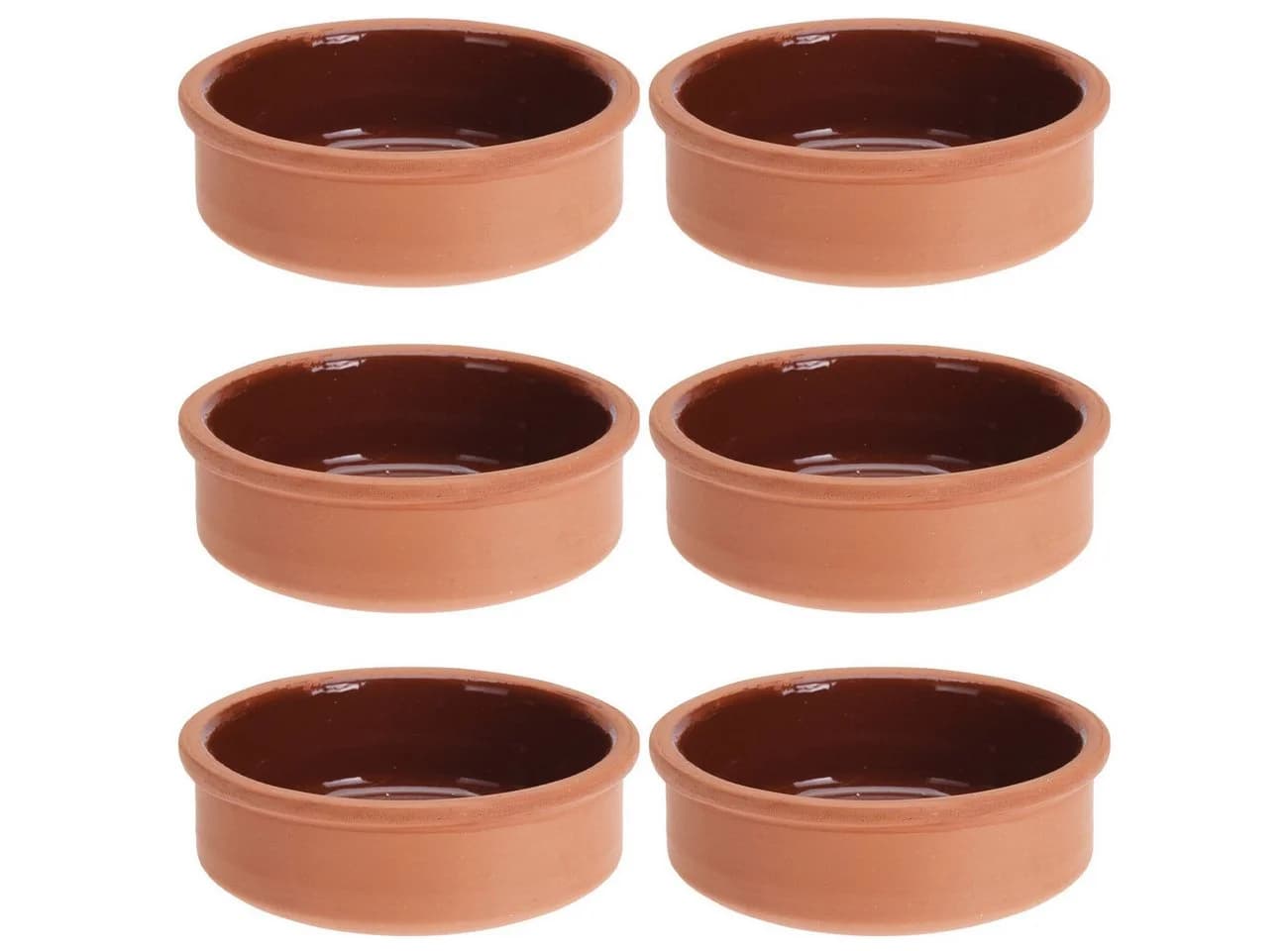 Excellent Houseware Tapas-Schale Set Terracotta 6-tlg. braun glasiert - Bild 2