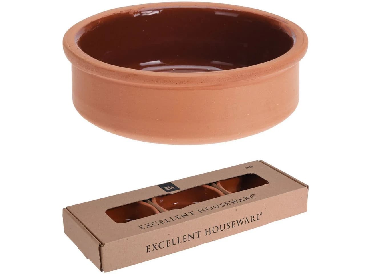 Excellent Houseware Tapas-Schale Set Terracotta 6-tlg. braun glasiert - Bild 4
