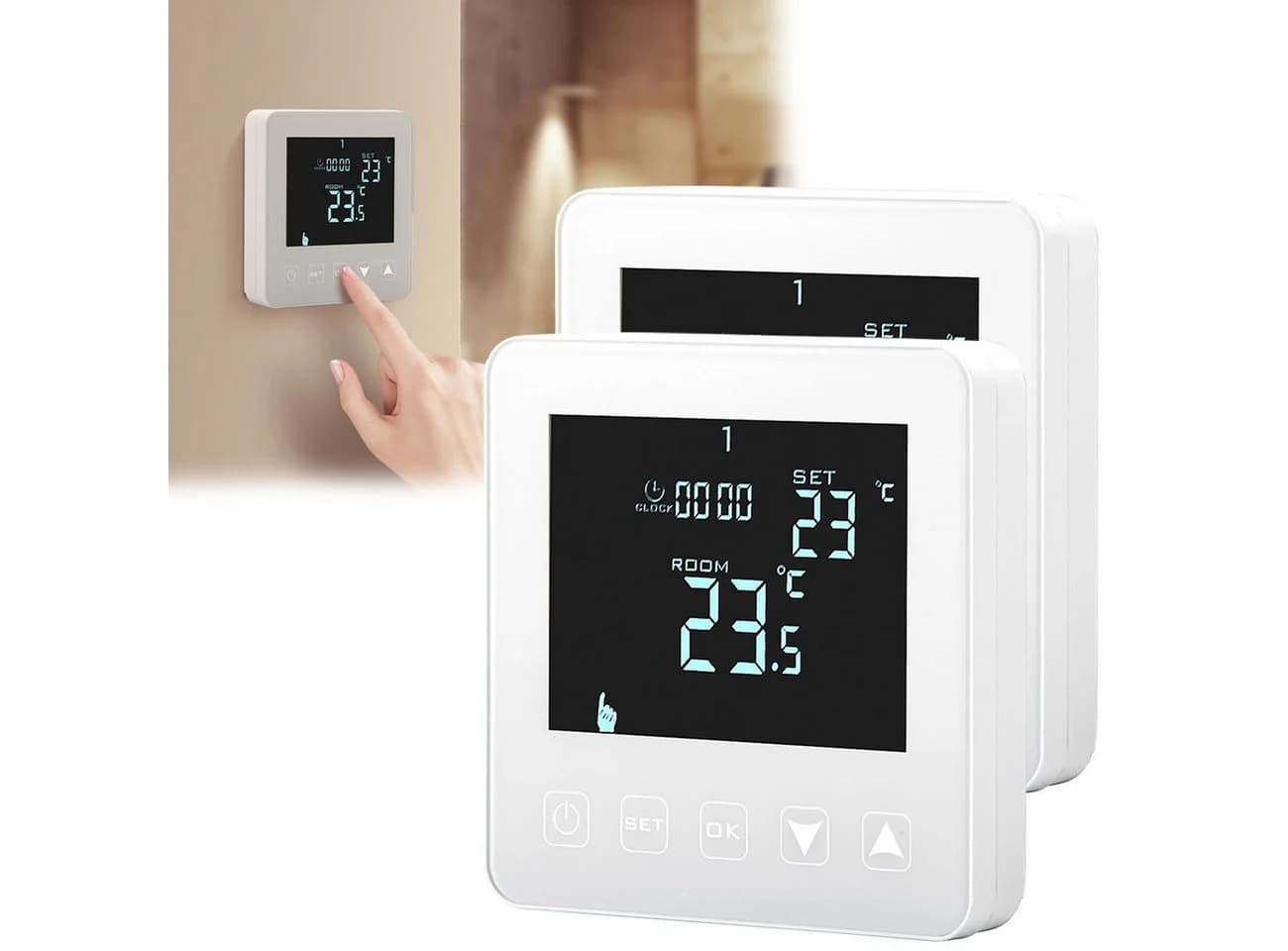 Casativo Digitales Raumthermostat Fußbodenheizung Touch Weiß - Bild 2