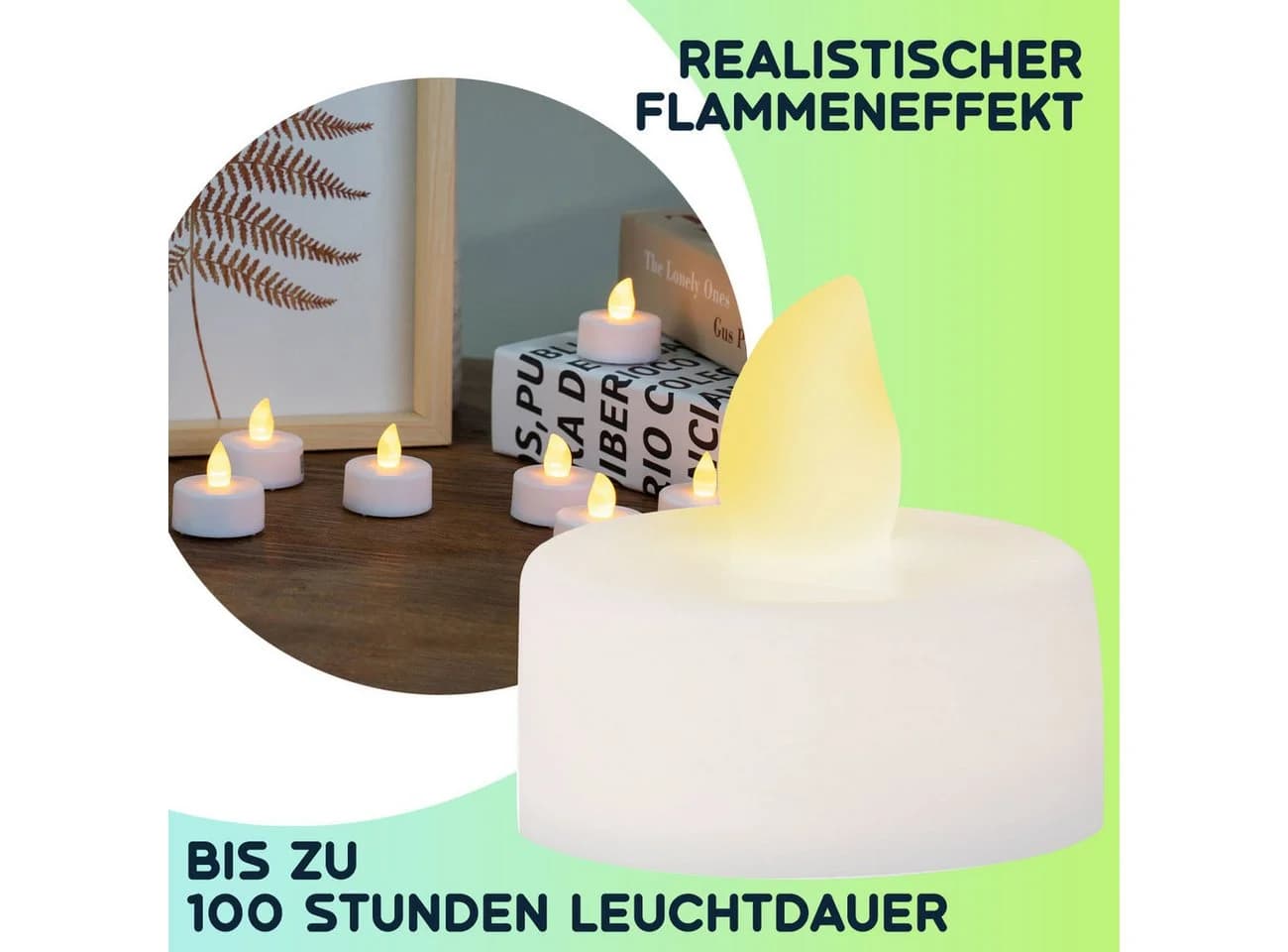 Casativo 48er-Set LED-Teelichter Weiß Flackernd - Bild 3