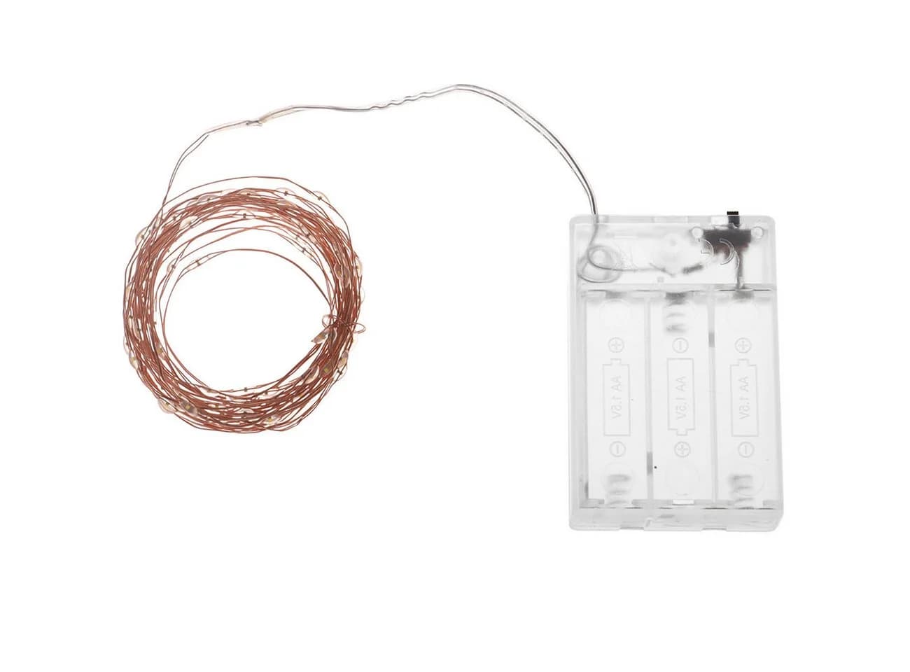 Casativo LED-Lichterkette 5m 100 Micro-LEDs warmweiß Batteriebetrieb