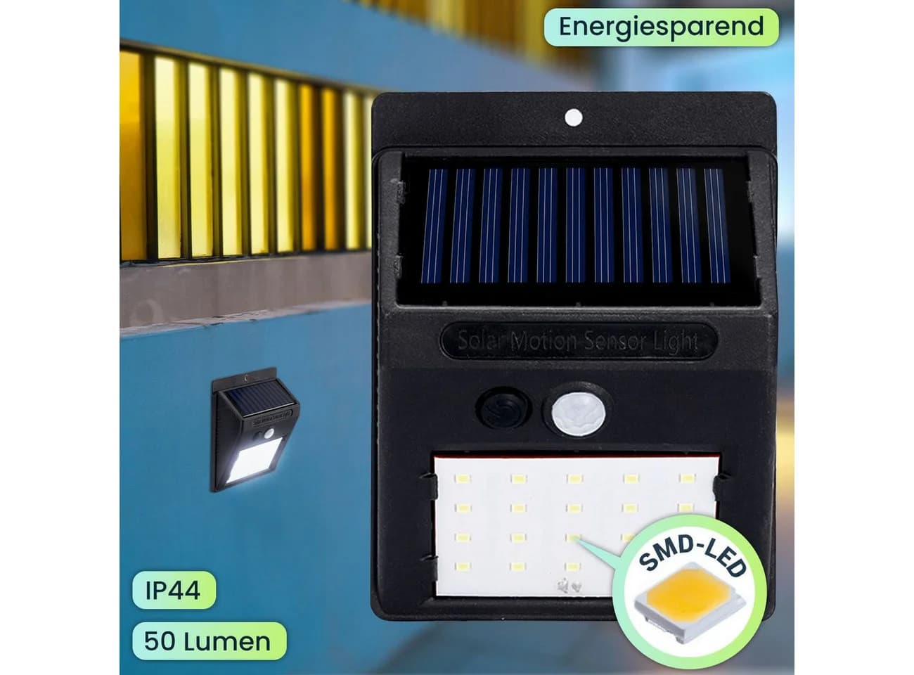 Casativo Solar-LED Wandleuchte mit Bewegungsmelder IP44