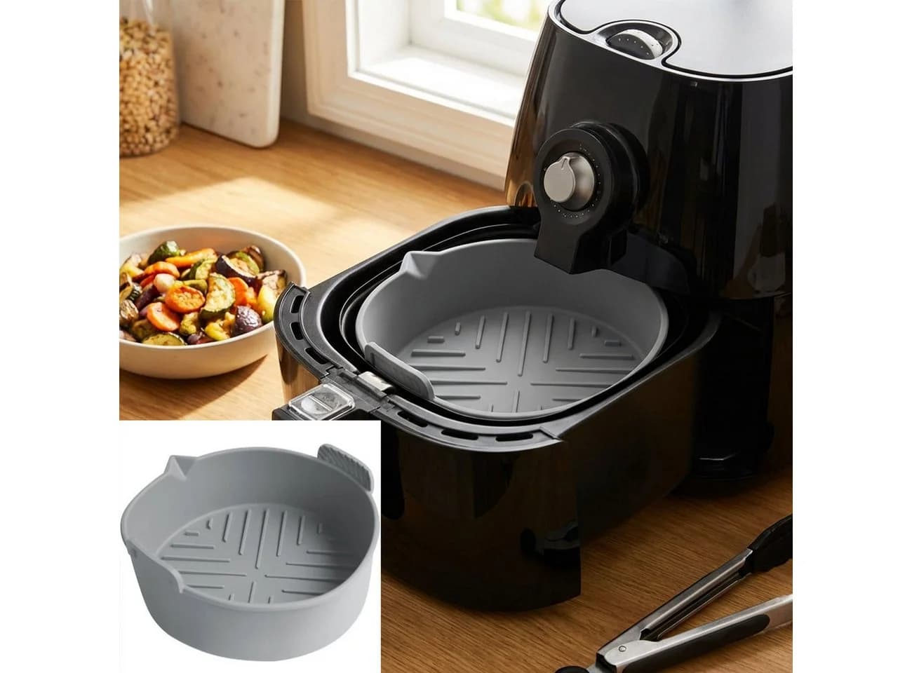 Casativo Silikonform für Heißluftfritteuse 6,5L Rund BPA-frei - Bild 2