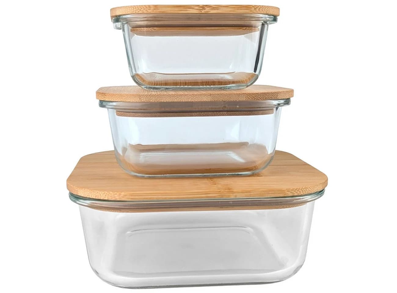 shop'n smile ideoon Vorratsdose Glas & Bambus Set 3-tlg. Luftdicht
