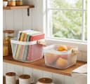shop'n smile ideoon Drahtkorb 2er-Set Weiss mit Holzgriff Bild 3