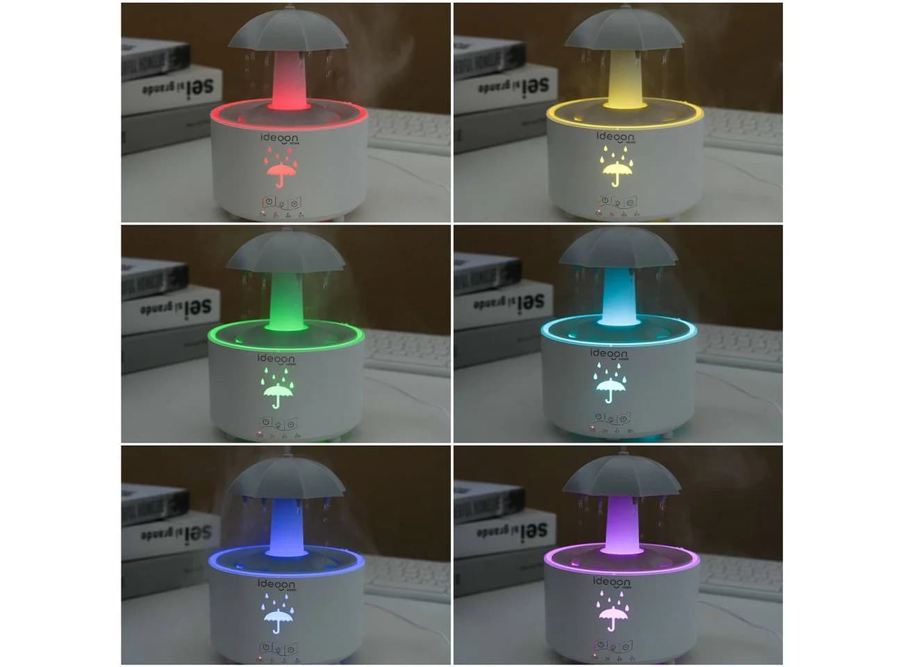 shop'n smile ideoon Aroma-Diffusor 300ml mit Regenlampe & 7 Farben LED