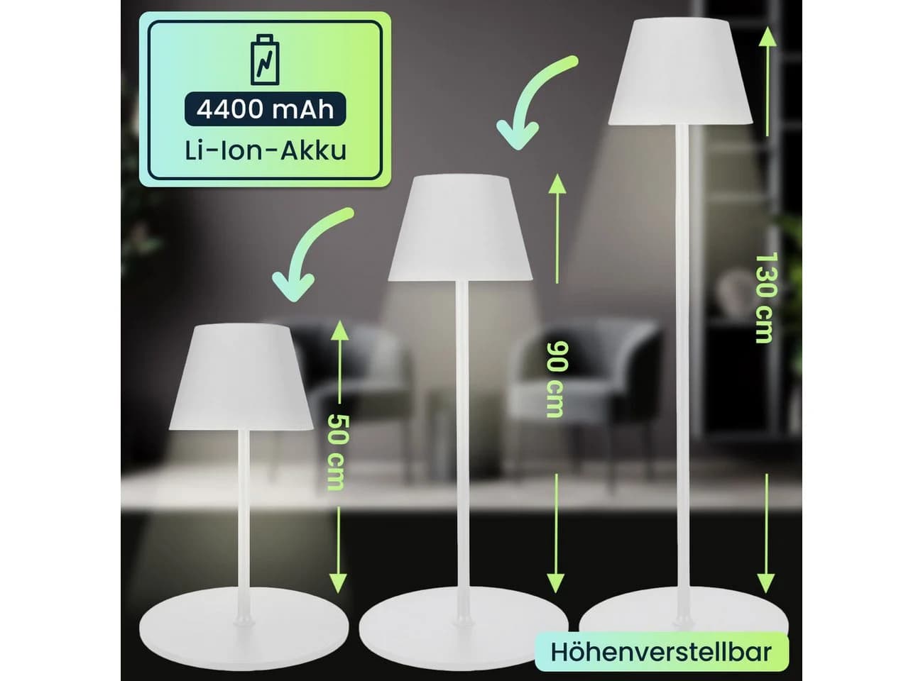 shop'n smile ideoon LED Stehlampe Dimmbar Höhenverstellbar Schwarz - Bild 5