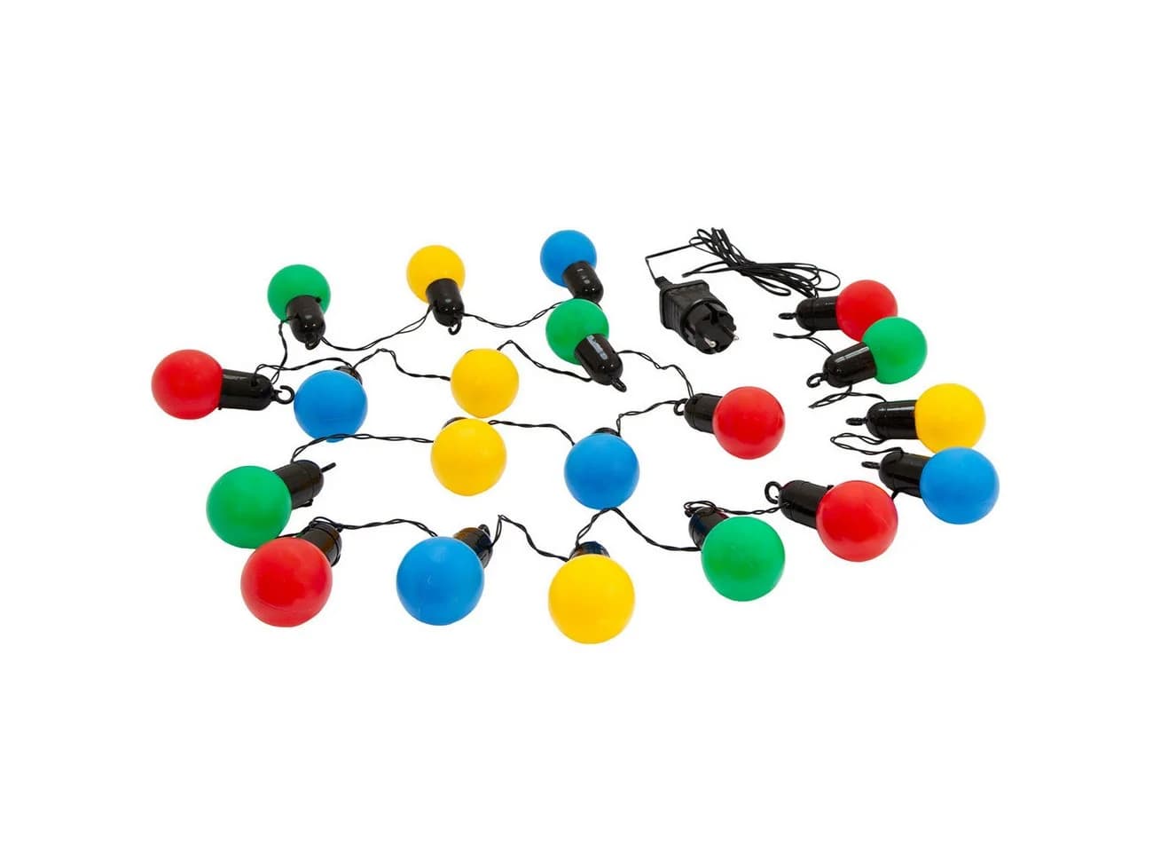 shop'n smile ideoon LED-Lichterkette 4-farbig 20 Glühbirnen IP44 Party-Deko