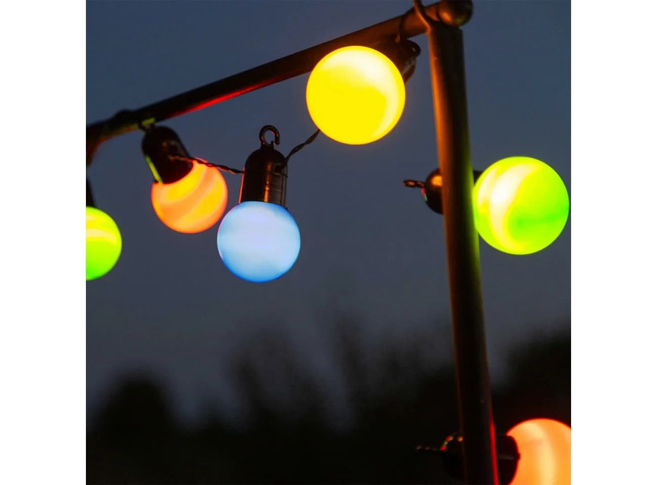shop'n smile ideoon LED-Lichterkette 4-farbig 20 Glühbirnen IP44 Party-Deko - Bild 3