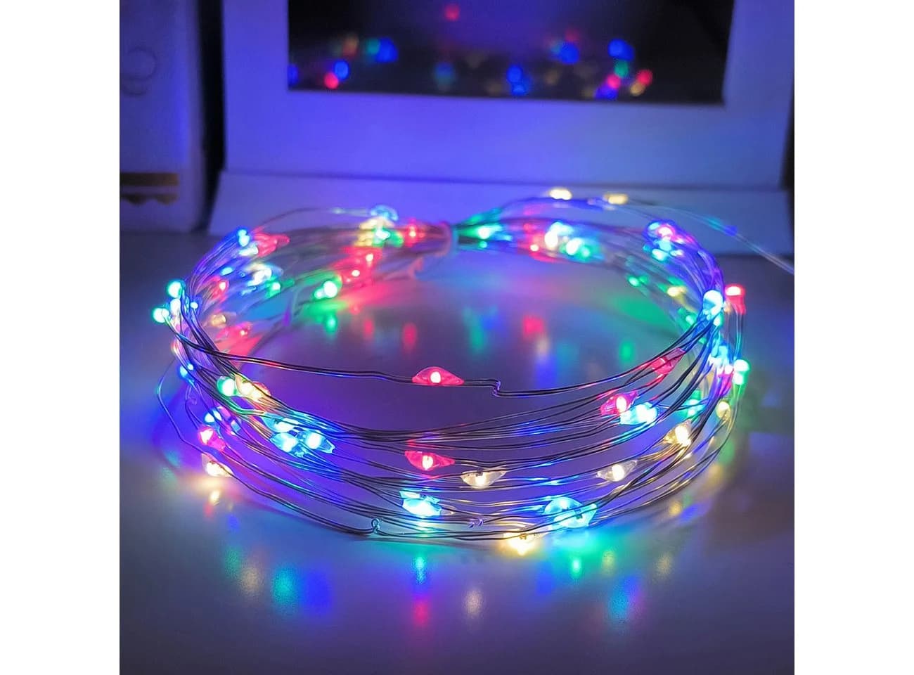 shop'n smile ideoon Lichterkette 80 LED Multicolor Silberdraht