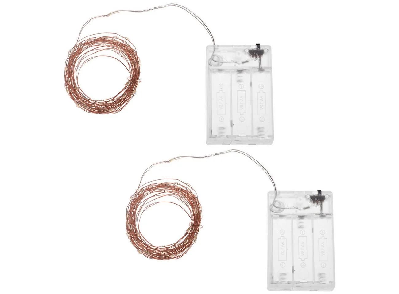 Casativo LED-Micro-Lichterkette 5m 100 warmweiße LEDs Batteriebetrieb