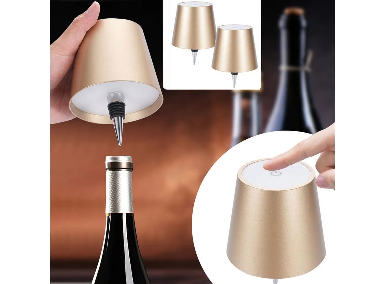 shop'n smile ideoon LED Flaschenlampe dimmbar mit Akku & 3 Lichtfarben - Bild 2