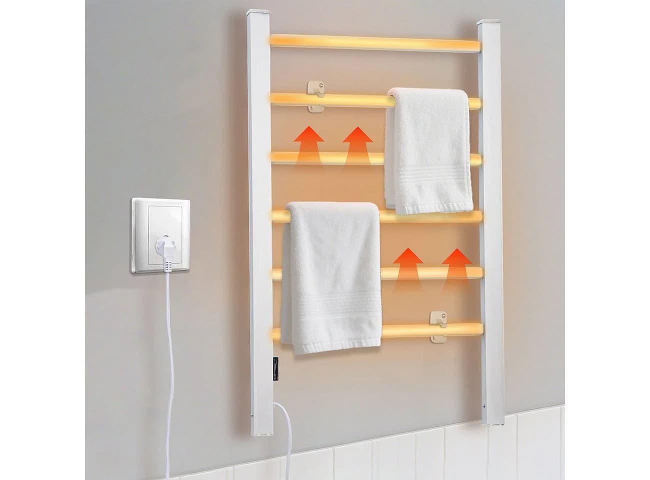 shop'n smile ideoon Elektrischer Handtuchtrockner Aluminium Silber 2-in-1 - Bild 3