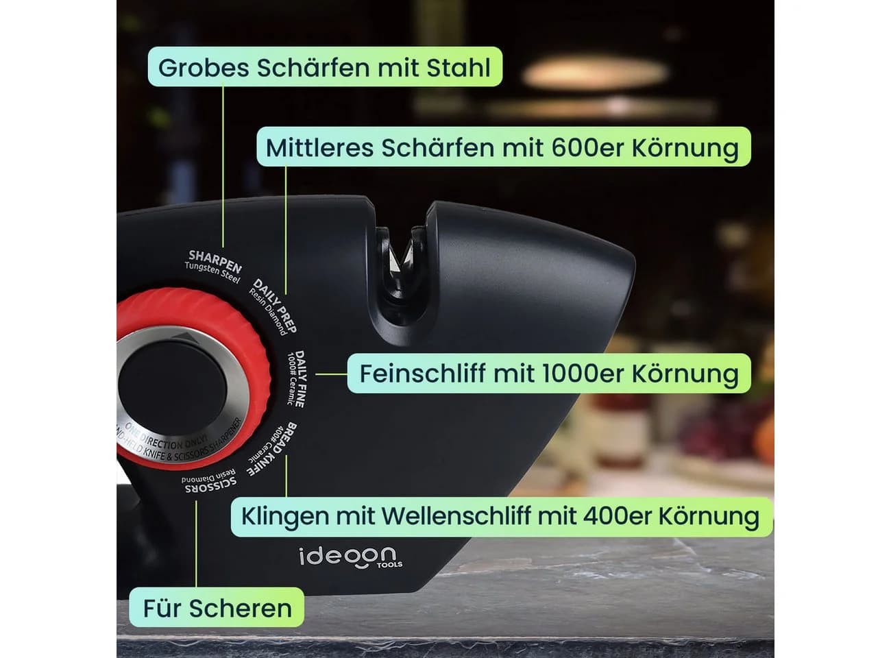 shop'n smile ideoon Messerschärfer 5-in-1 mit Einstellrad - Bild 4