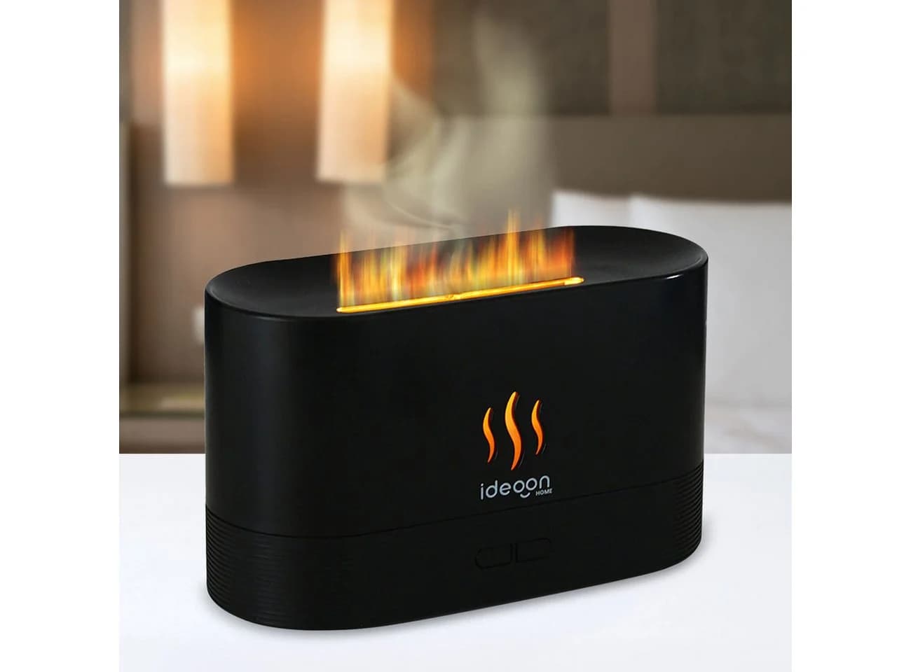 shop'n smile ideoon Aroma Diffuser mit Flammeneffekt Ultraschall Schwarz