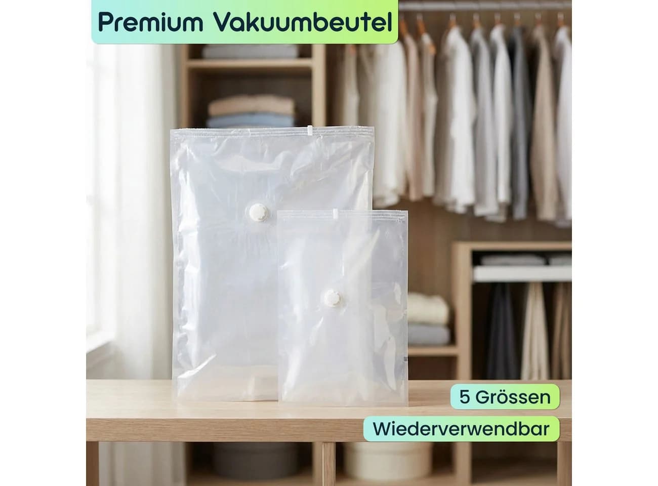 shop'n smile ideoon Vakuumierbeutel Set 15-tlg. Transparent Wiederverwendbar - Bild 4