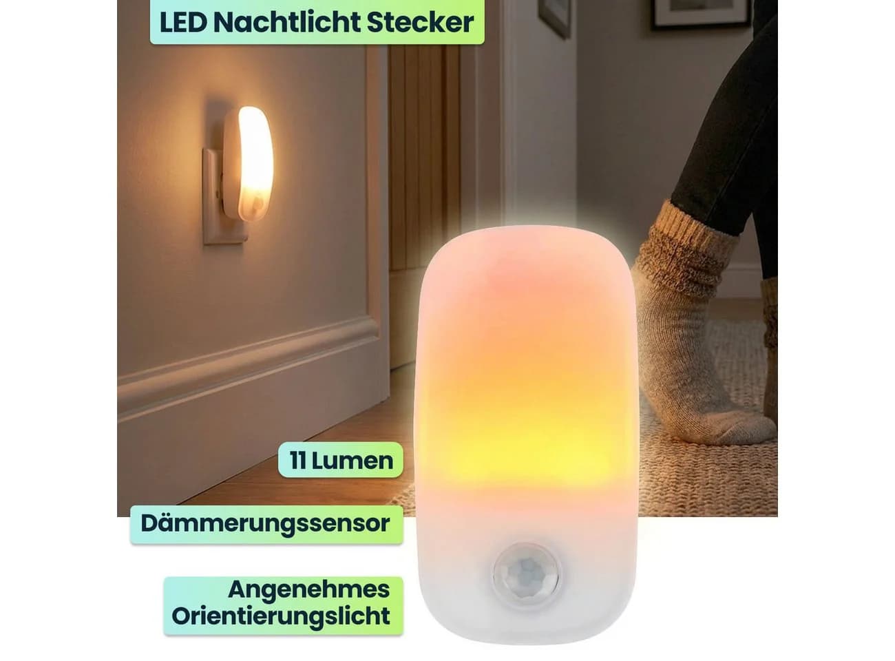 shop'n smile ideoon LED Steckdosenleuchte mit Bewegungsmelder
