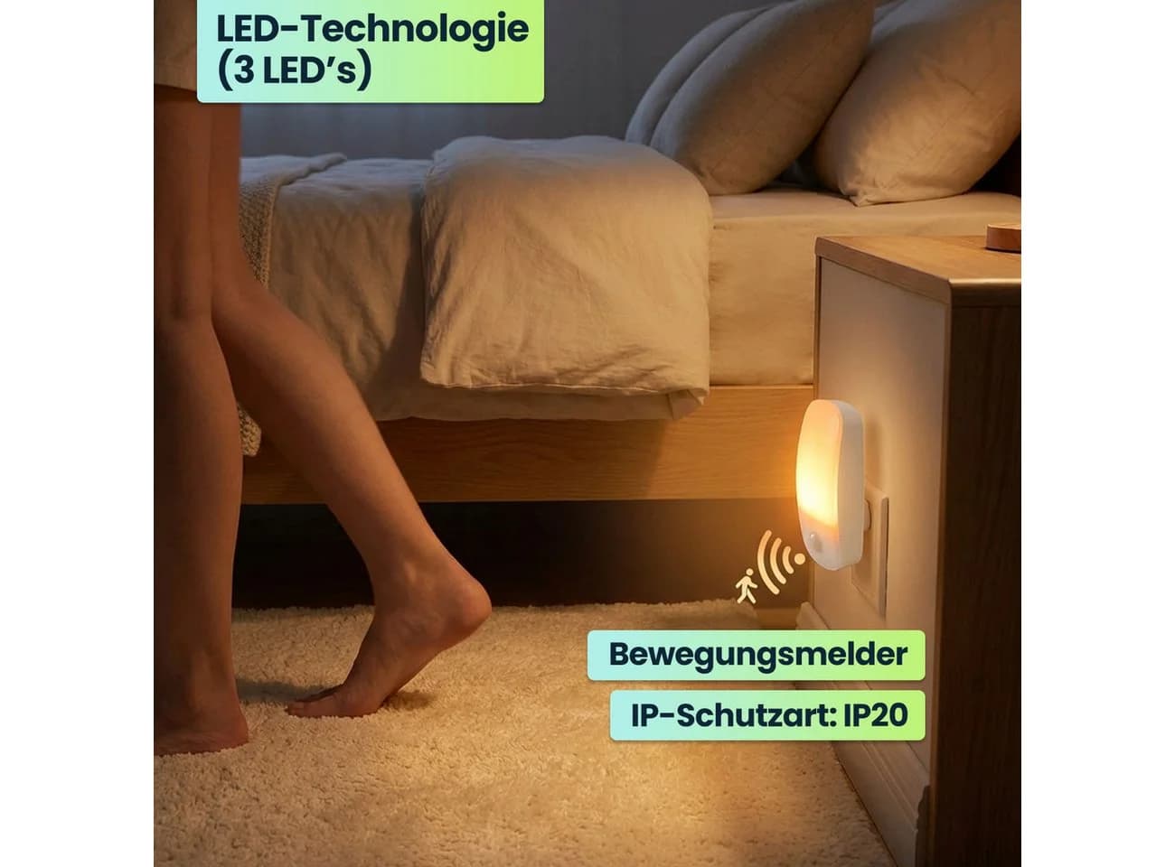 shop'n smile ideoon LED Nachtlicht mit Bewegungsmelder & Dämmerungssensor - Bild 4