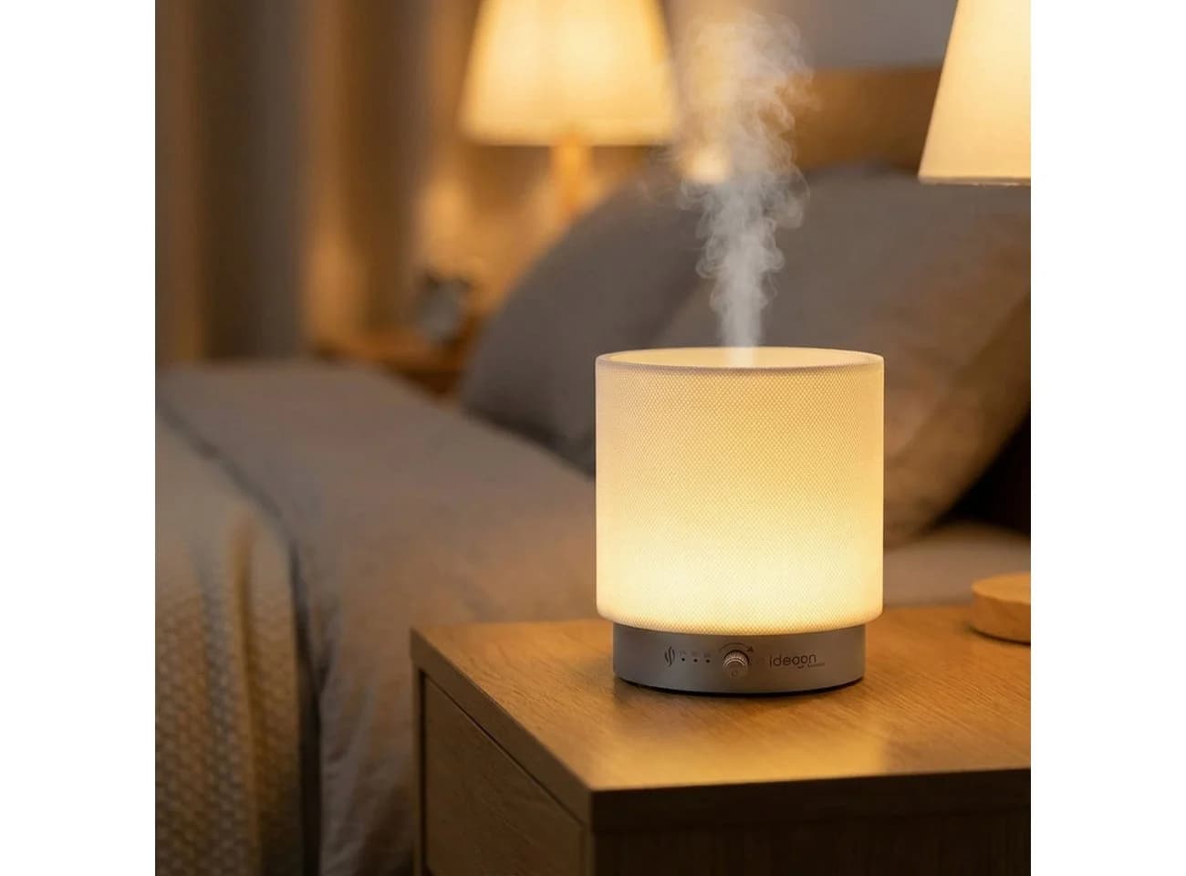 shop'n smile ideoon Aroma Diffuser 140ml LED dimmbar Silber/Weiß
