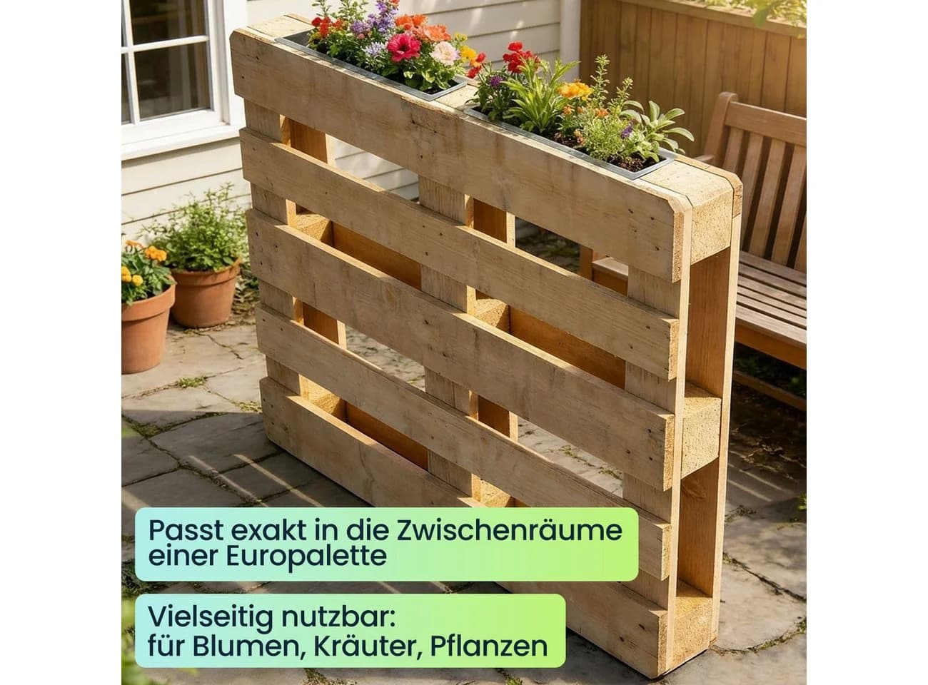 shop'n smile Blumenkasten Premium 6er Set Verzinktes Metall
