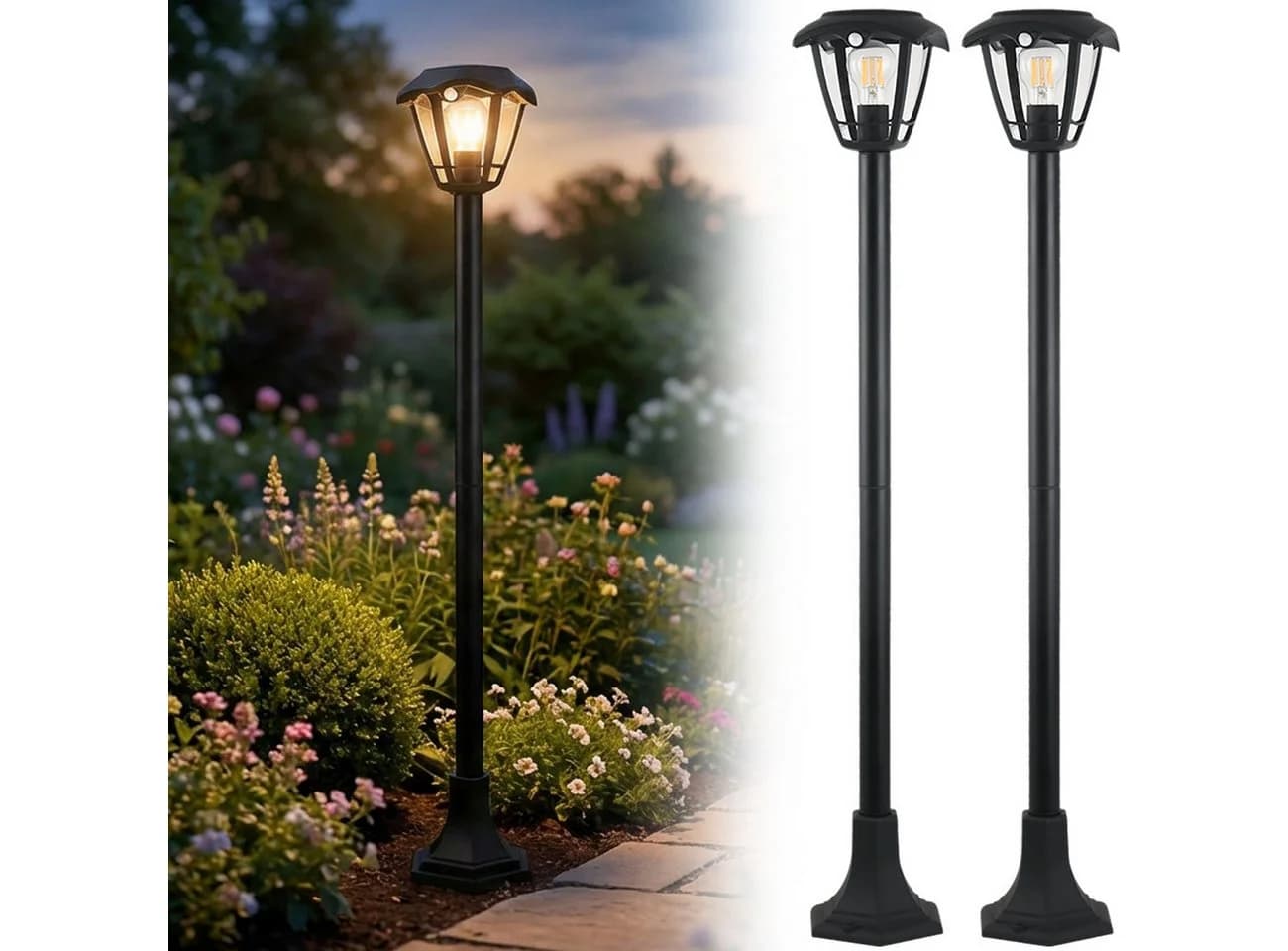shop'n smile ideoon Solar-Gartenlaterne mit Bewegungssensor und E27 Filament-LED - Bild 2