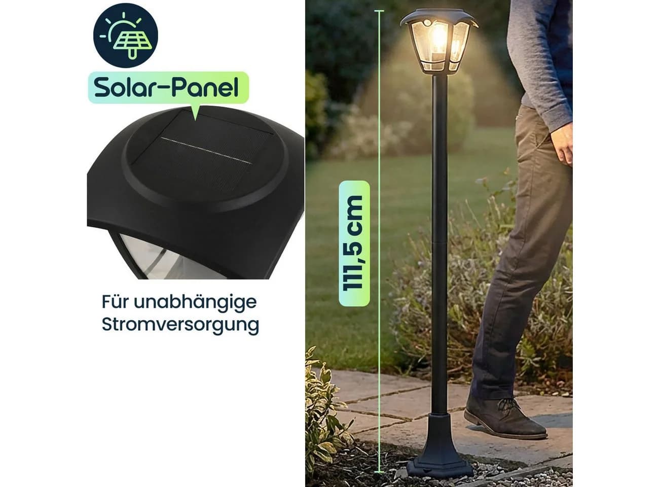 shop'n smile ideoon Solar-Gartenlaterne mit Bewegungssensor und E27 Filament-LED - Bild 5